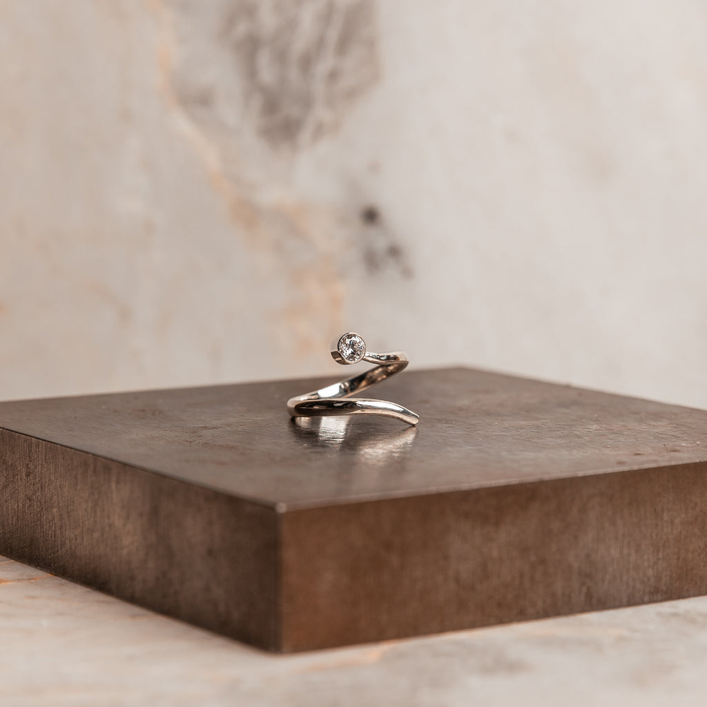 silver adjustable ring dainty