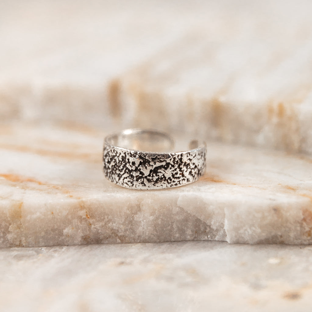 cool textured silver ring