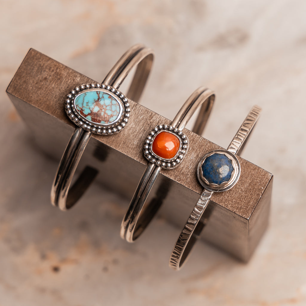 Luxe artisan bracelet for women, featuring lapis lazuli, turquoise, mexican opal and sterling silver craftsmanship