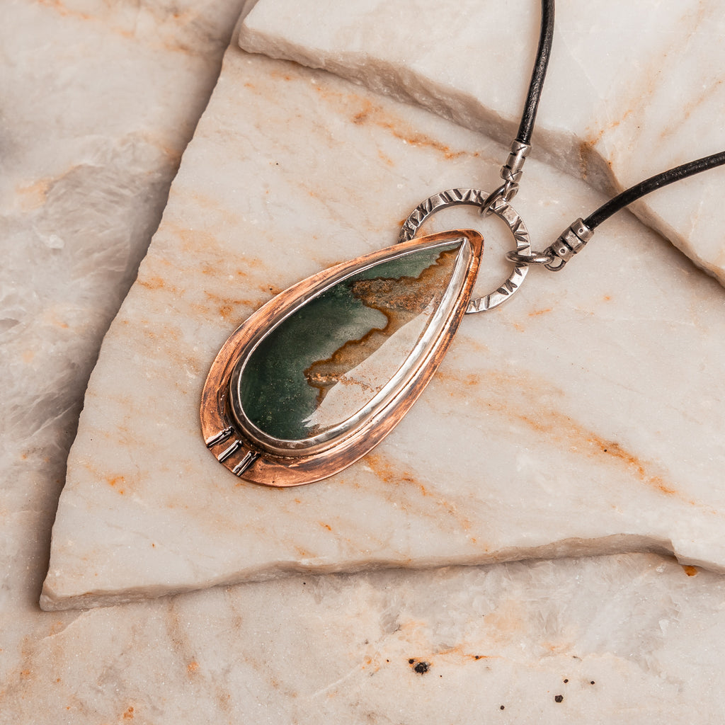 Bold boho-chic necklace featuring artisan craftsmanship and natural stone beauty
