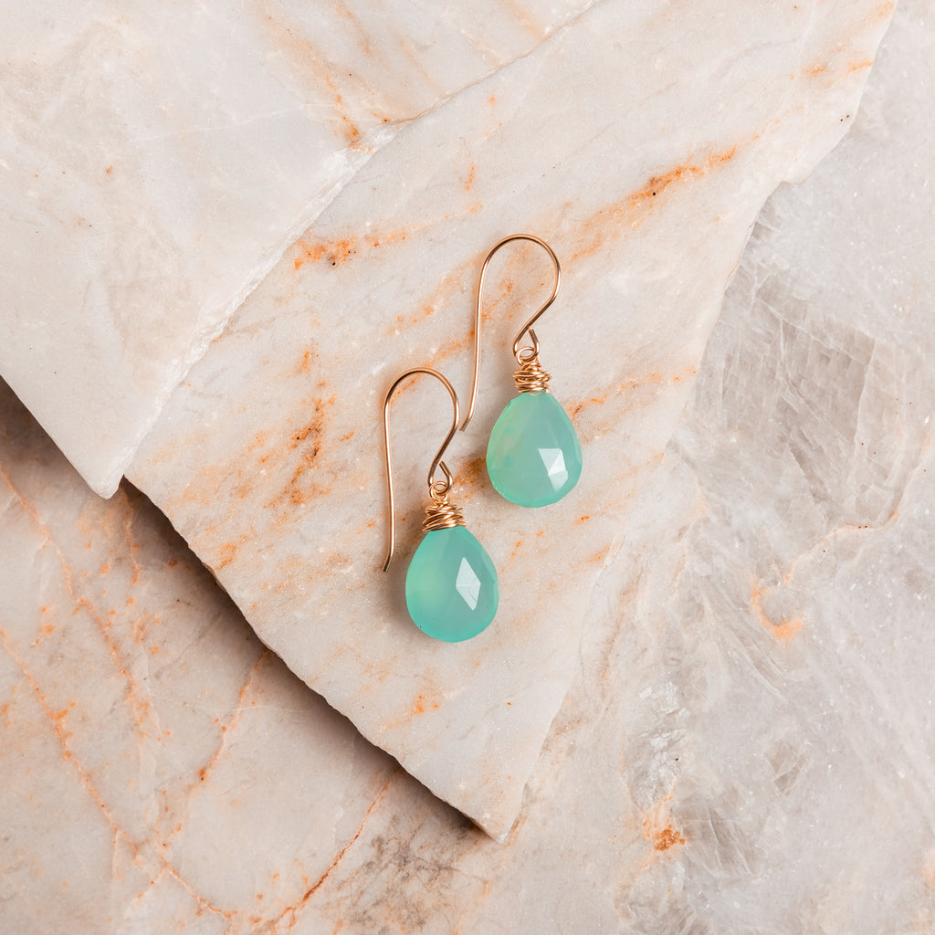 seafoam green gemstone earrings