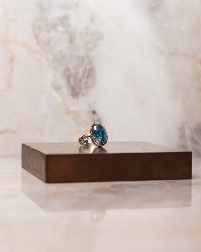 unique blue gemstone ring handmade