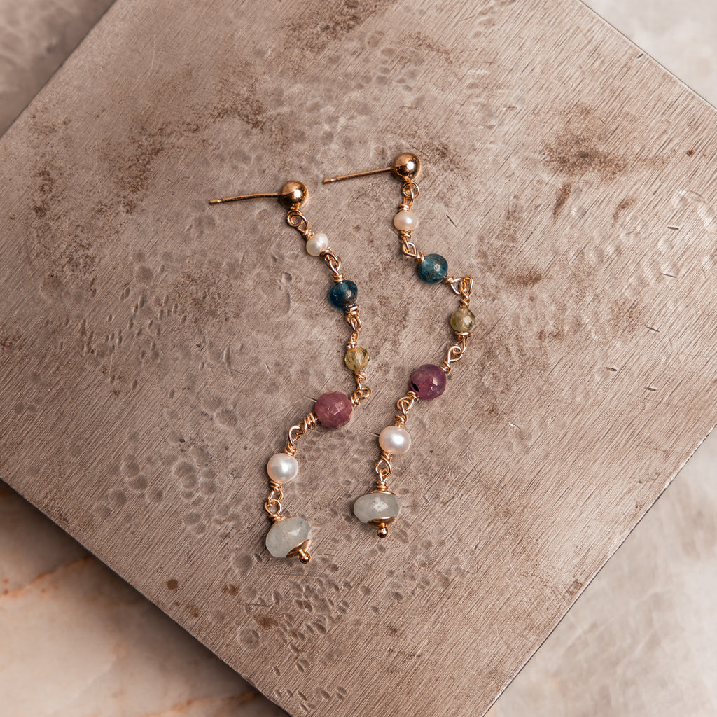 Unique artisan jewelry – handcrafted gemstone dangle earrings, lightweight statement style.