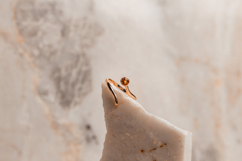 gold citrine ring adjustable