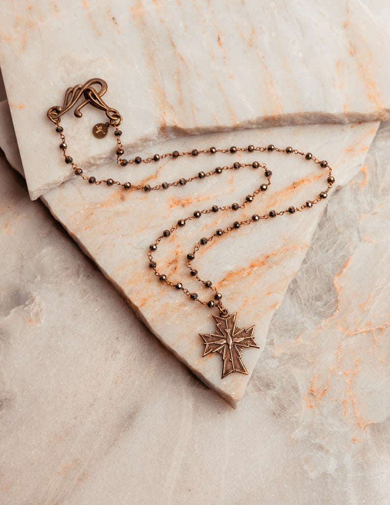 vintage inspired cross necklace