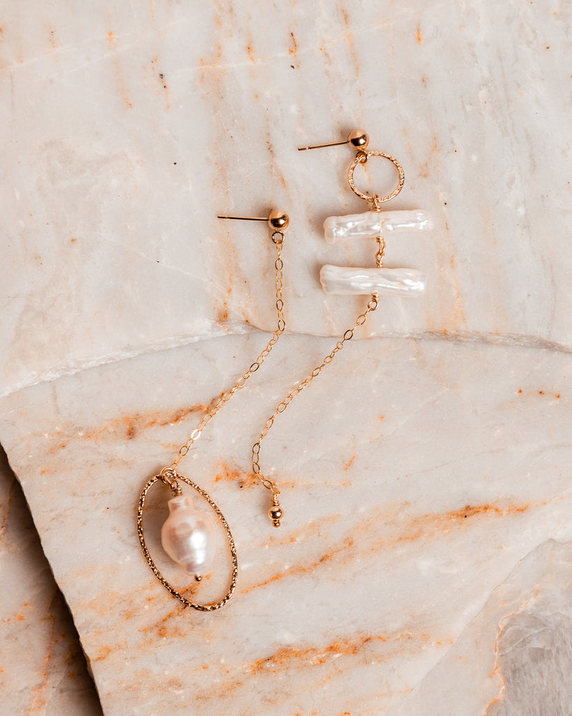 unique keshi pearl earrings