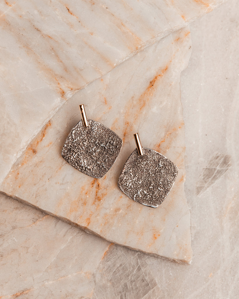 unique handmade earrings mixed metal