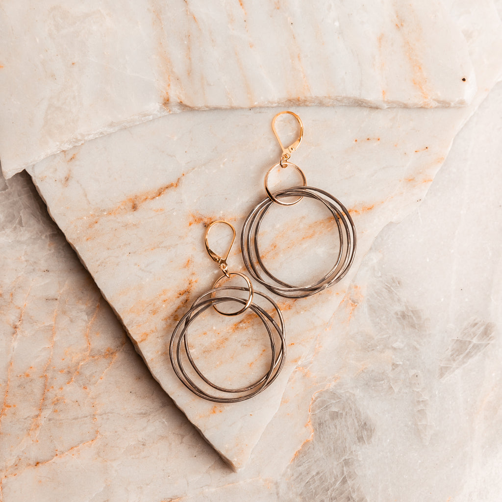 mixed metal hoop earrings