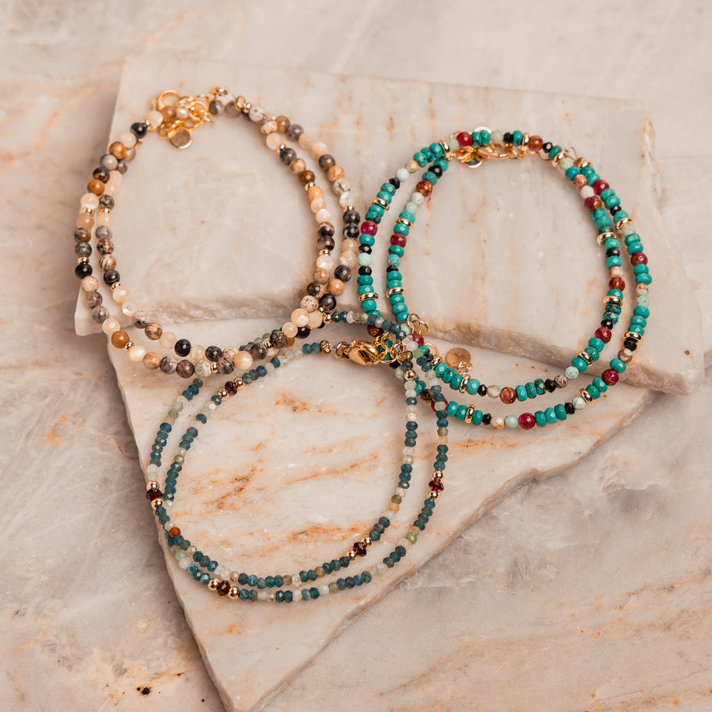 “Earthy and elegant beaded necklace handcrafted by a Texas jewelry designer”