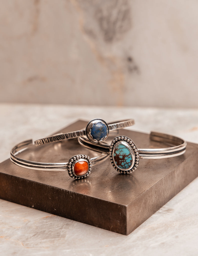 Modern heirloom turquoise, lapis lazuli, mexican opal bracelet for women who love meaningful jewelry