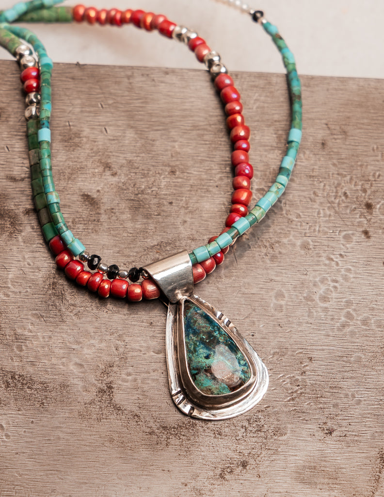 Bold handcrafted necklace for the stylish woman who embraces unique, artisan-made jewelry pieces.