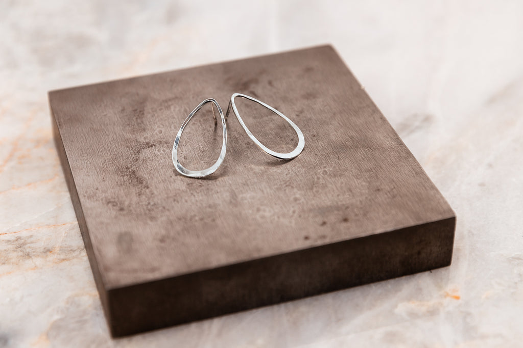 sterling silver hoop post earrings