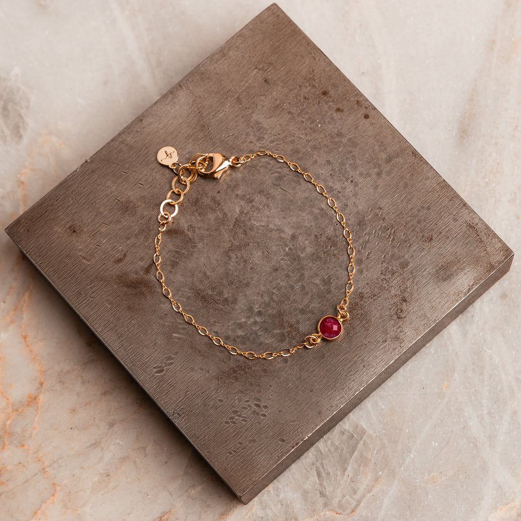ruby gold chain bracelet