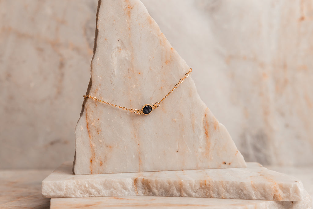 sapphire chain bracelet gold