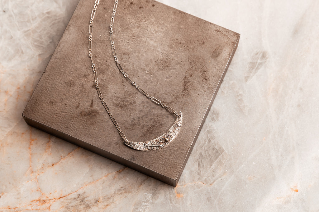 sterling silver crescent necklace