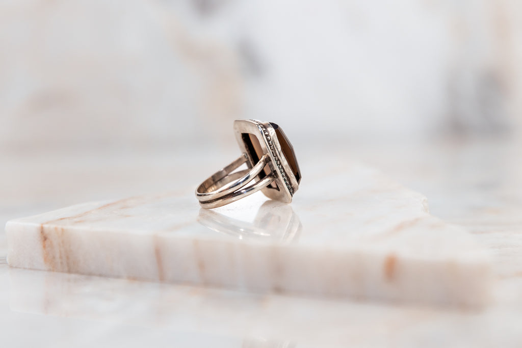 sterling silver artisan gemstone ring