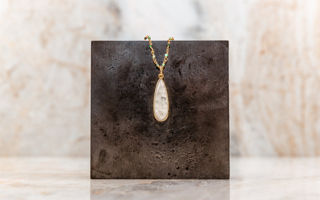 moonstone necklace gold