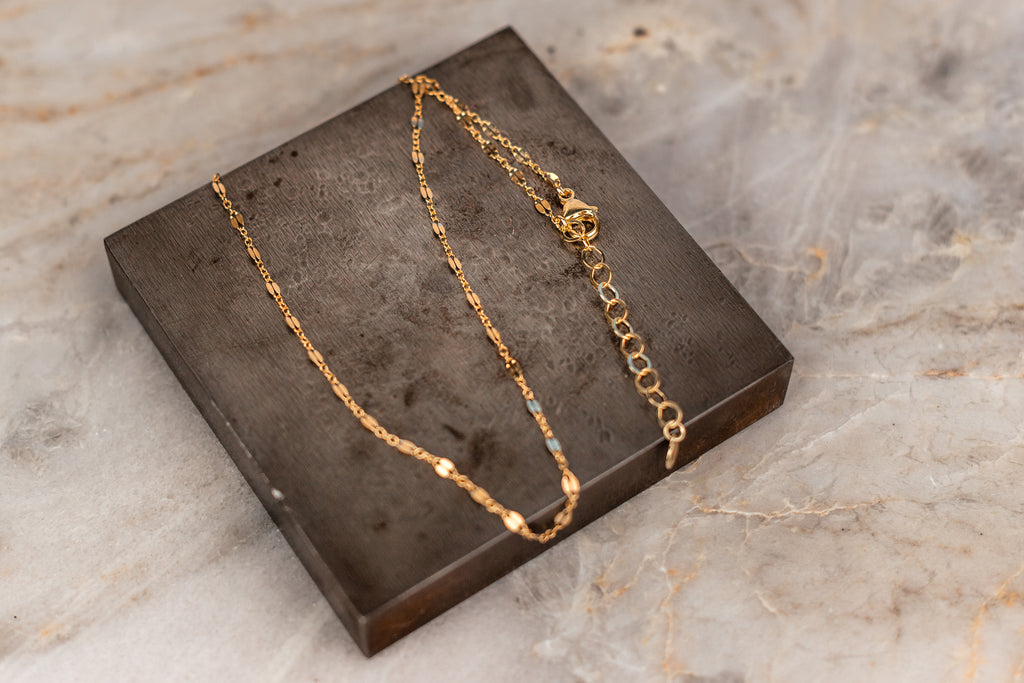 adjustable gold chain layering necklace