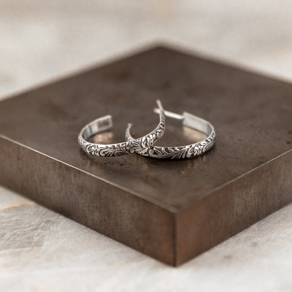 unique silver hoop earrings