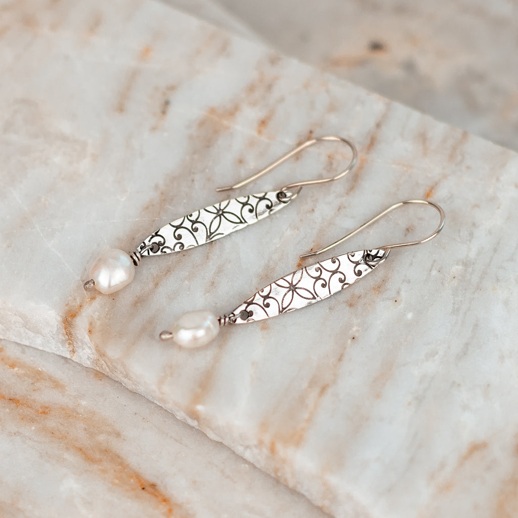 gift for mom silver earrings