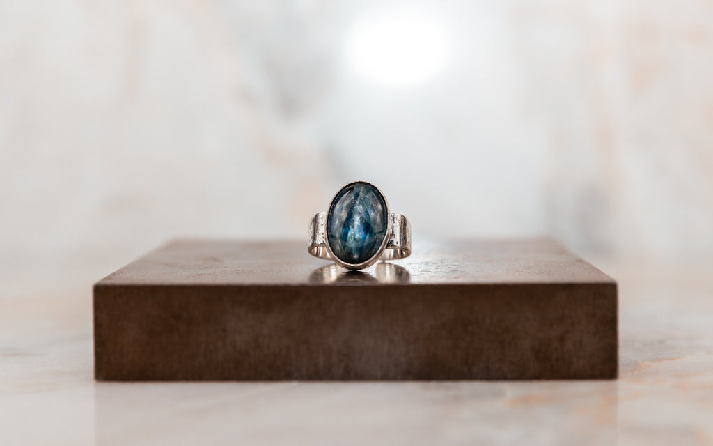 unique blue gemstone silver ring