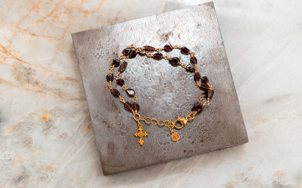 unique gemstone cross bracelet 