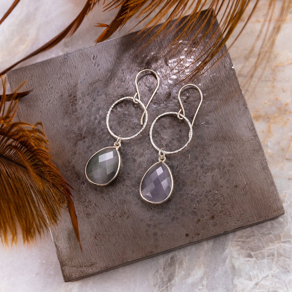 silver gemstone earrings