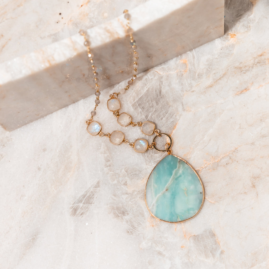 beach gemstone necklace