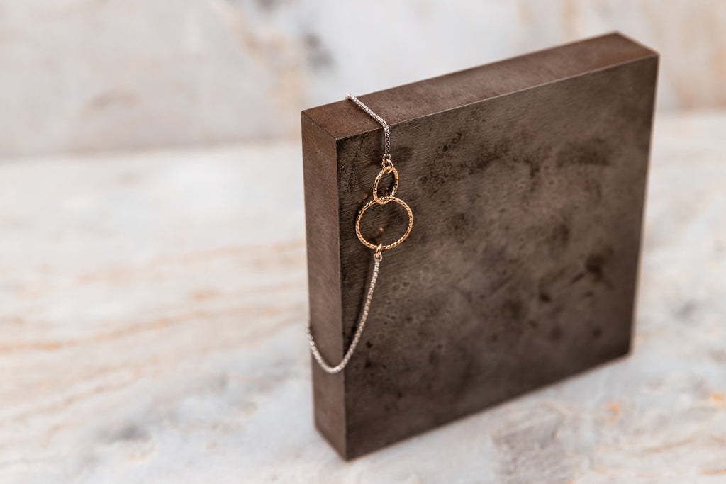 unique silver and gold bracelet