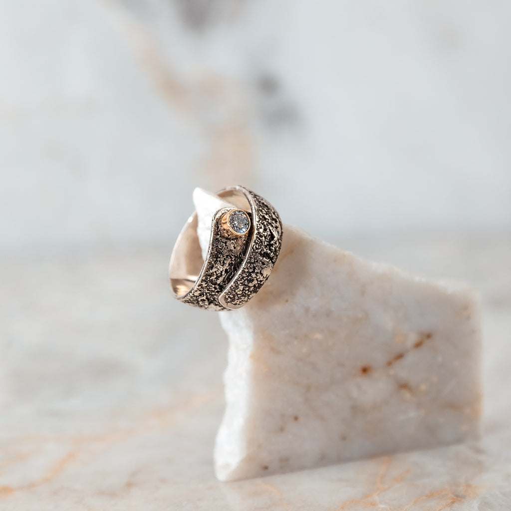 beautiful silver and gold ring