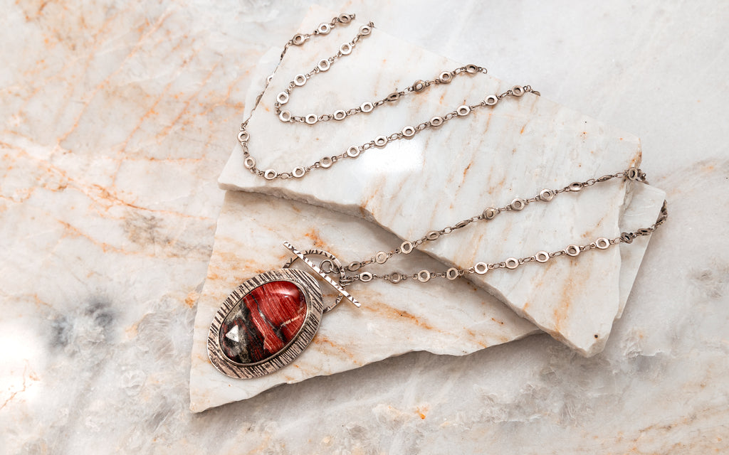 boho silver necklace