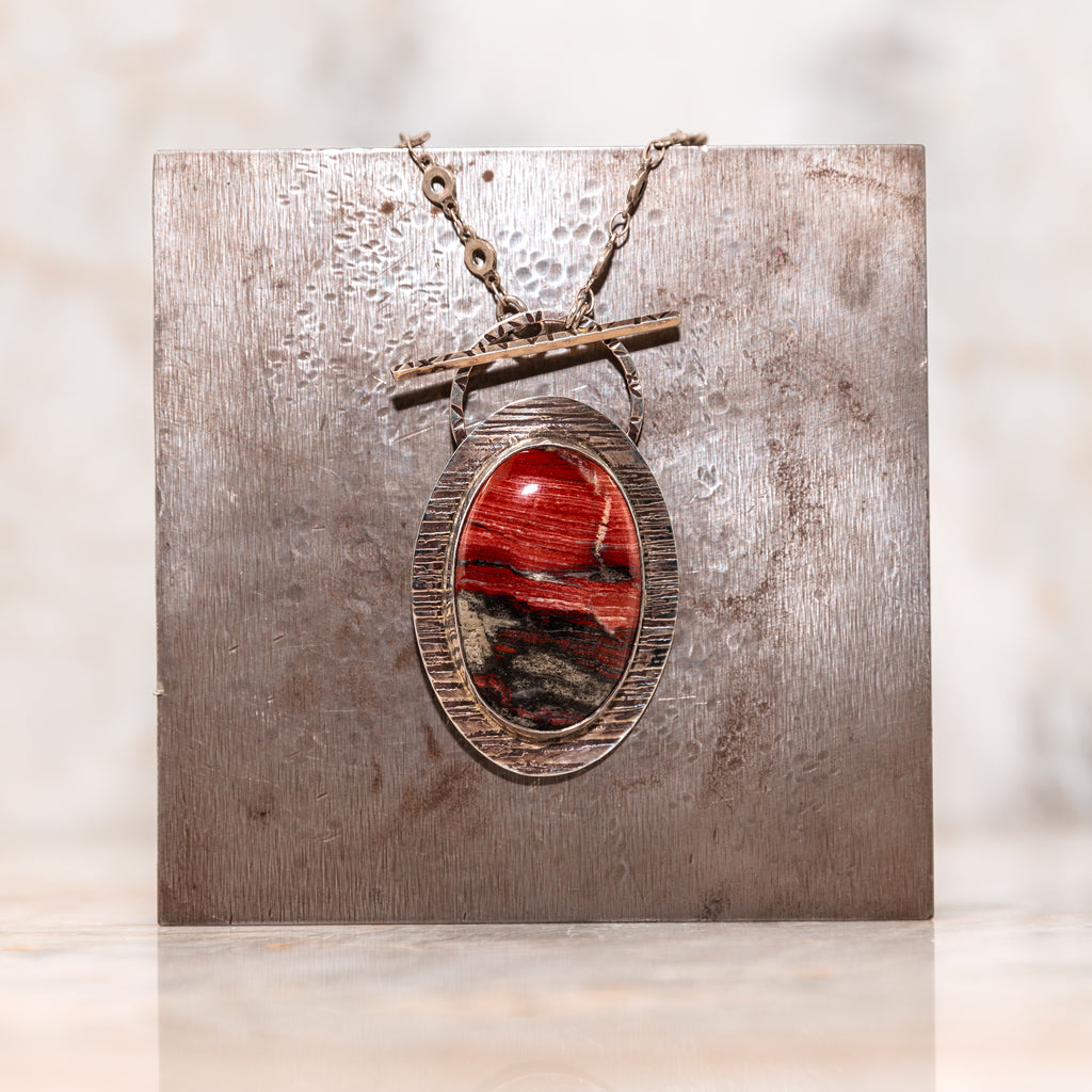 red stone necklace