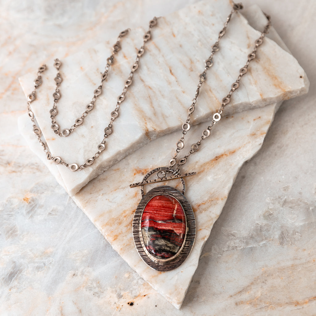 red jasper pendant necklace