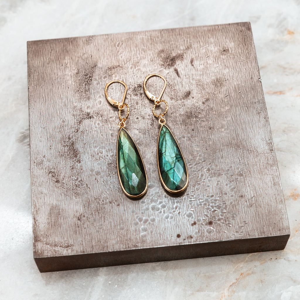 green gemstone earrings