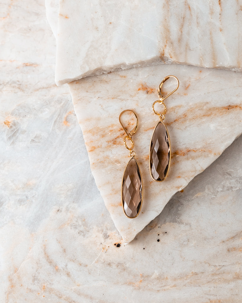 smoky quartz earrings