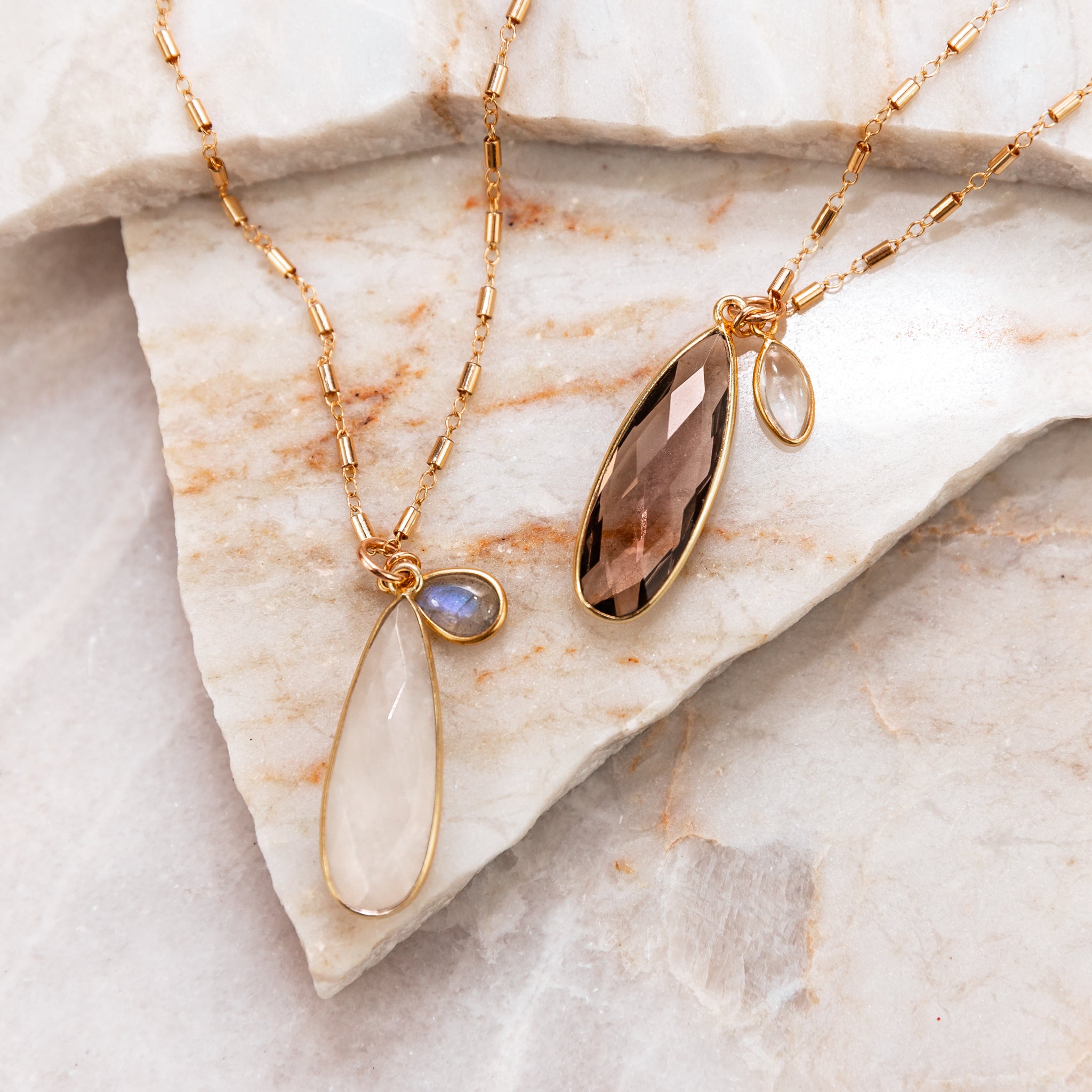 Jana Gold Gemstone Pendant Necklace – LJ Artisan Designs