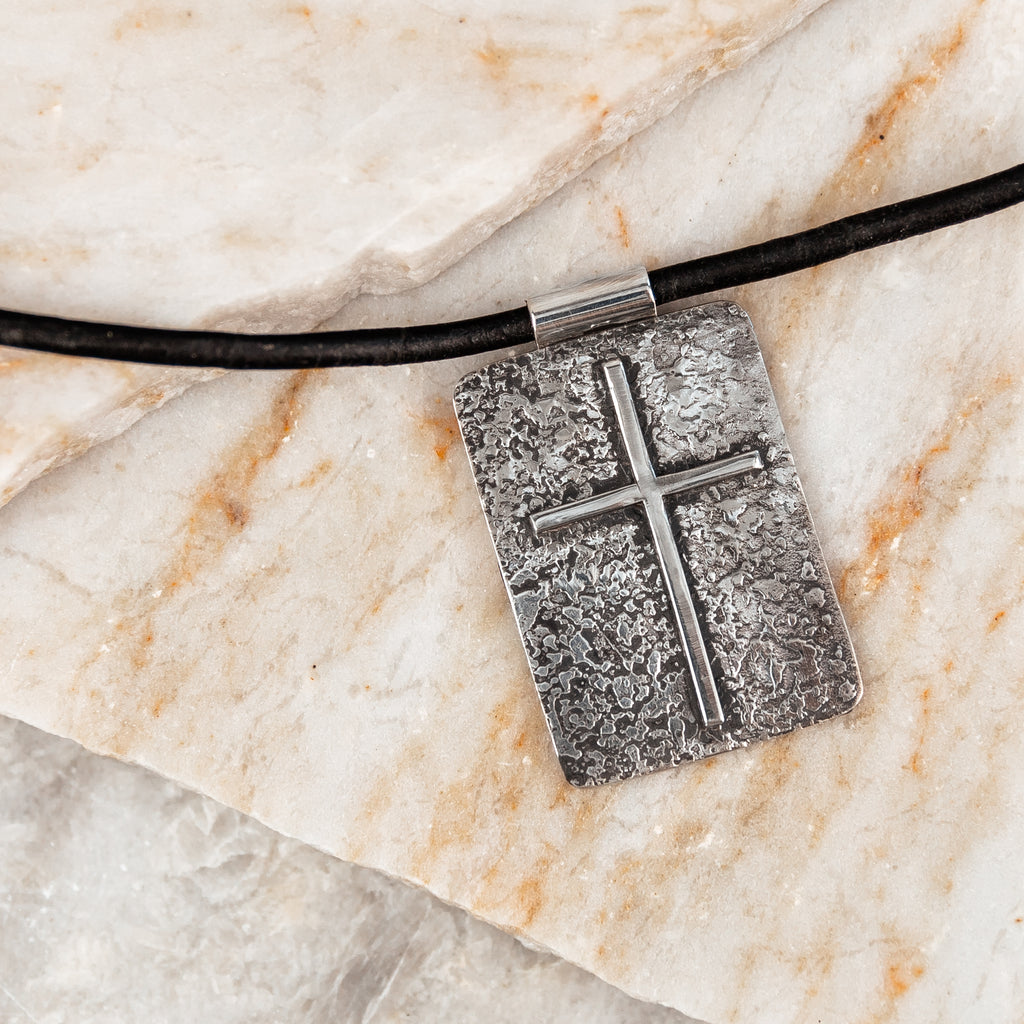 rugged cross necklace for man