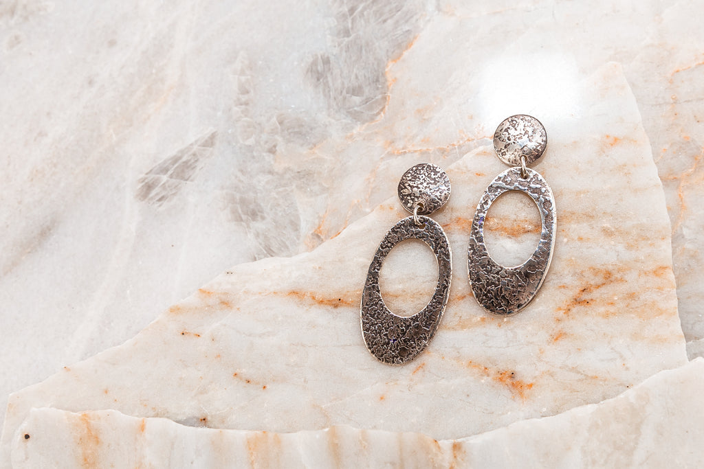 beautiful artisan silver hoop earrings