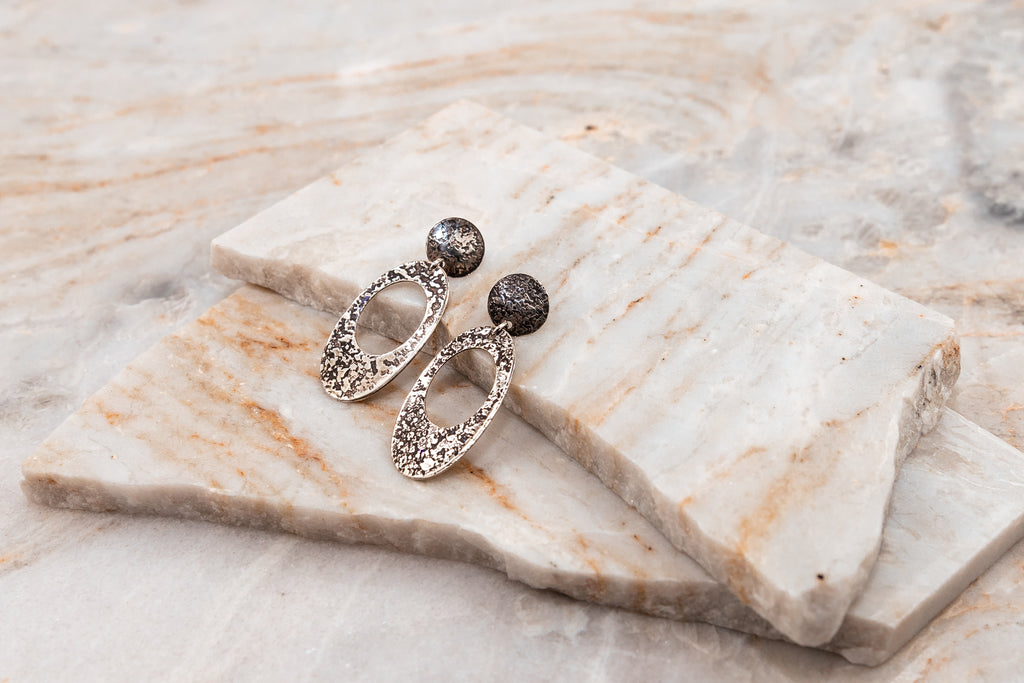 sterling silver post hoop earrings