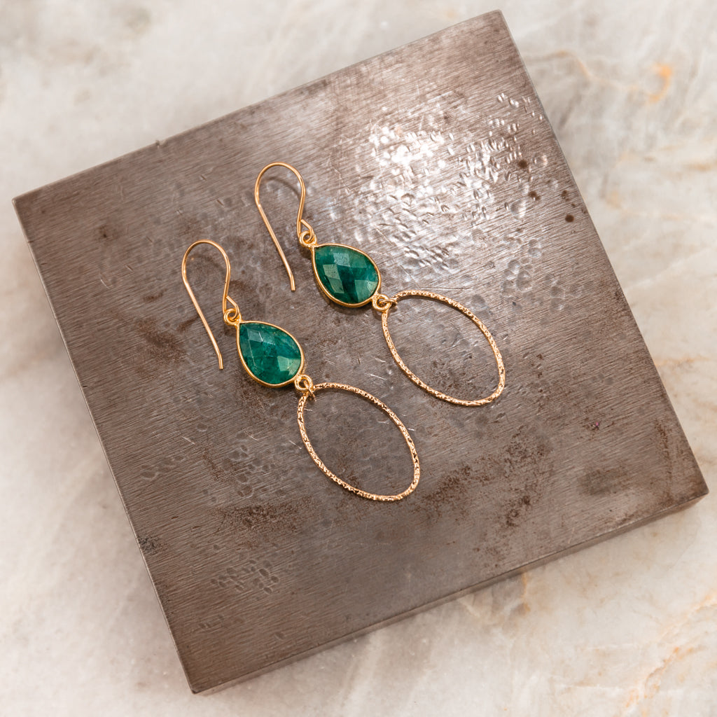 green emerald earrings