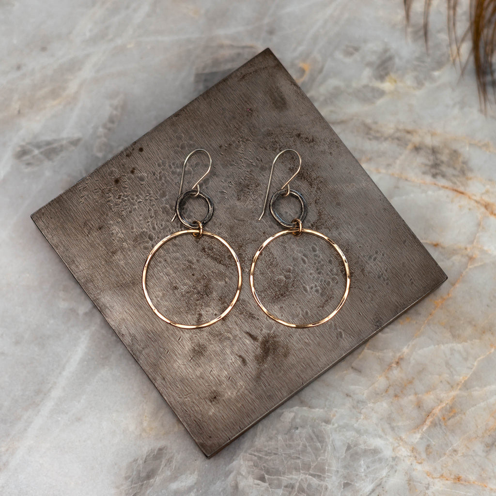 silver and gold earrings