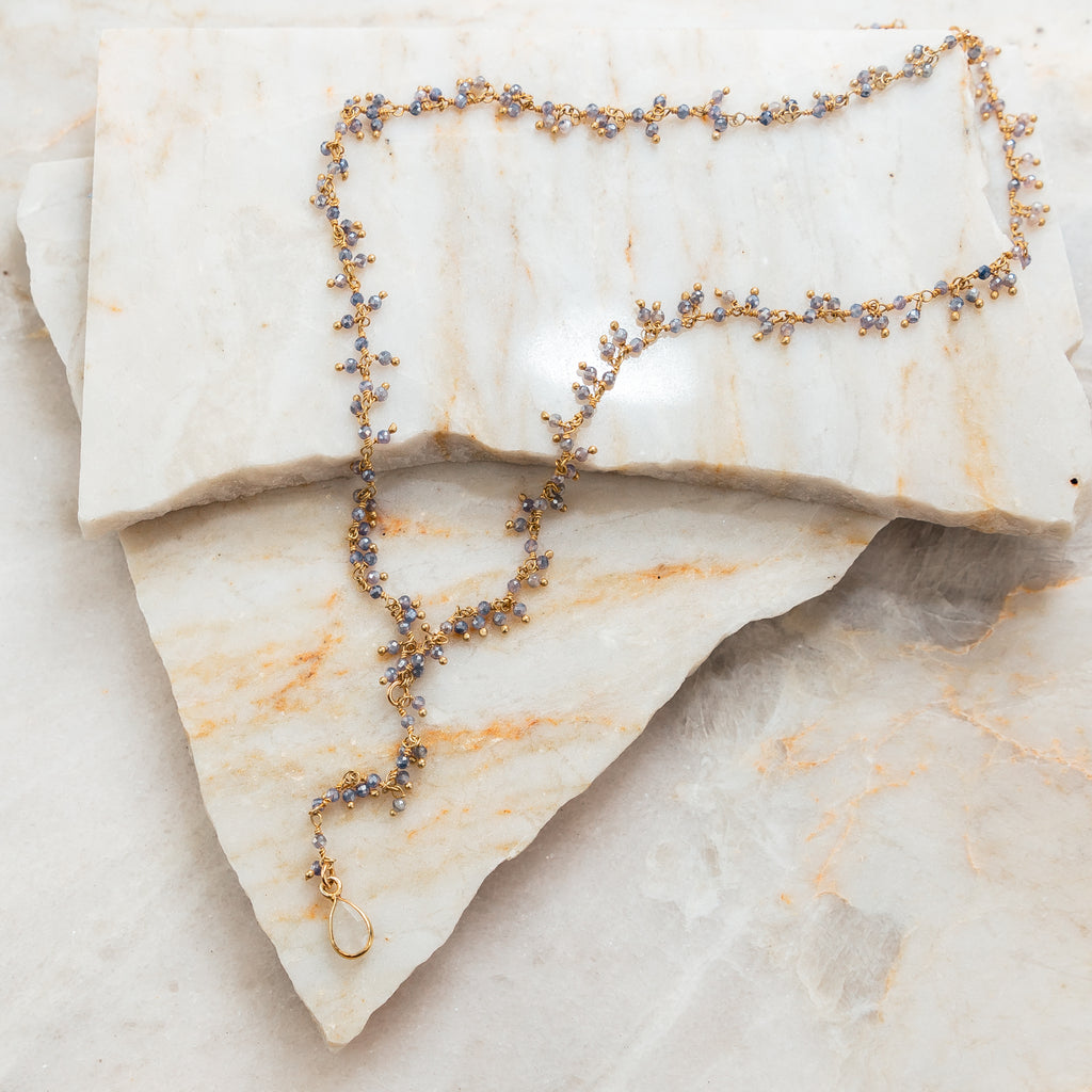 blue quartz beaded necklace