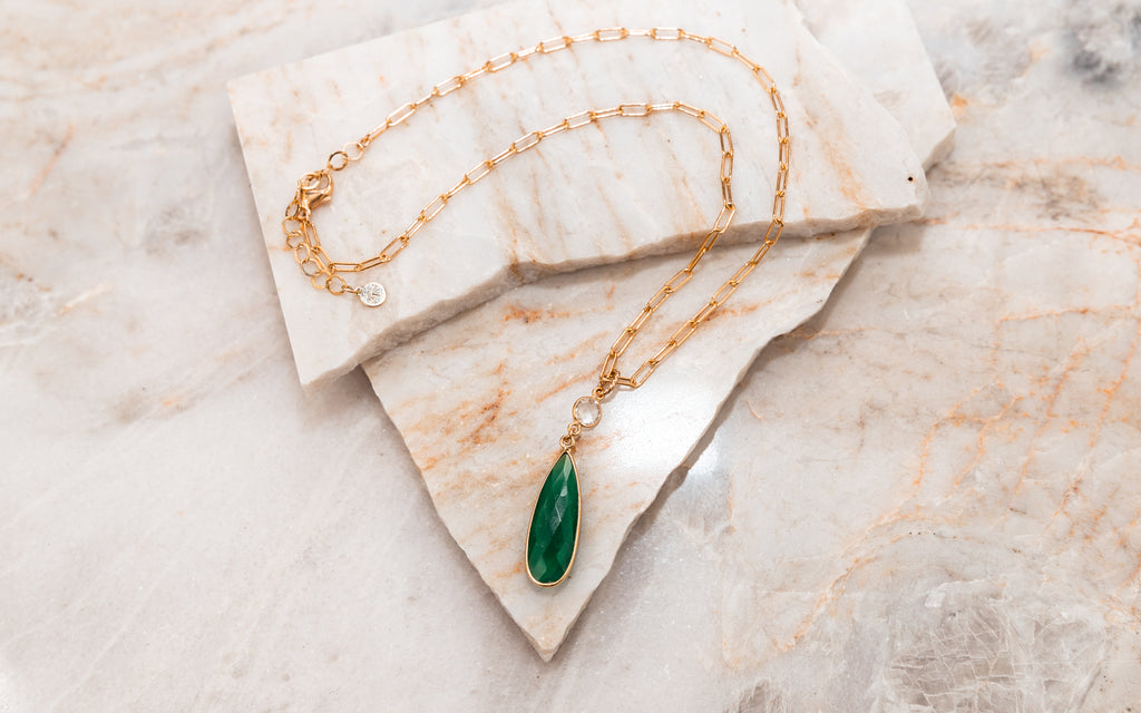 gold emerald necklace