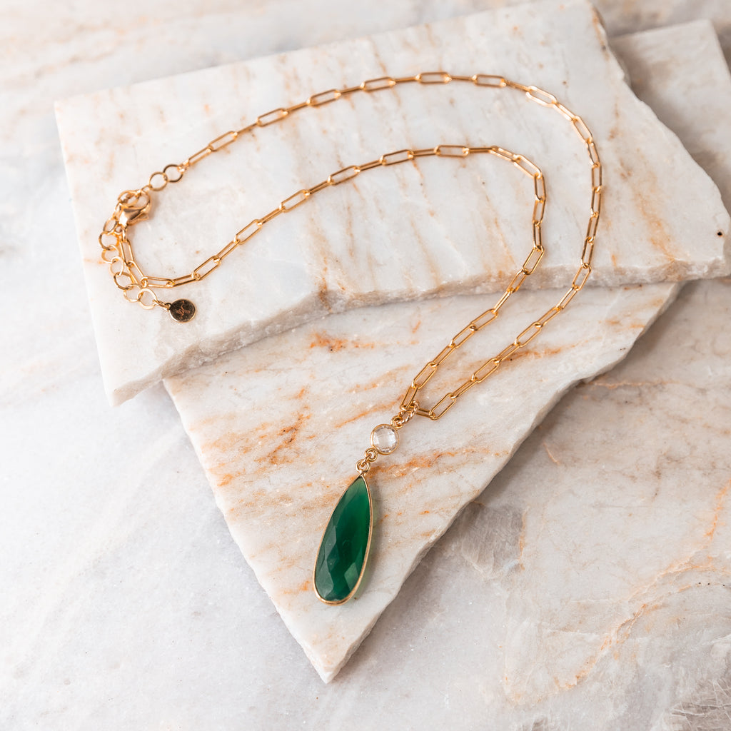 emerald gold necklace