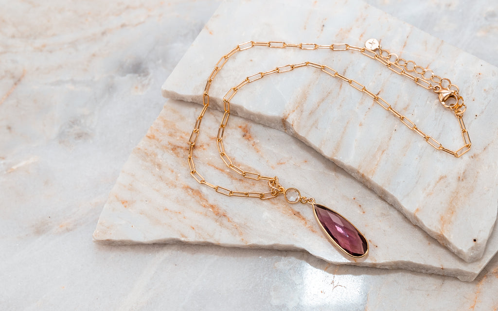 gold amethyst necklace