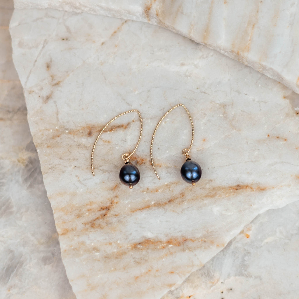 blue freshwater pearl earrings