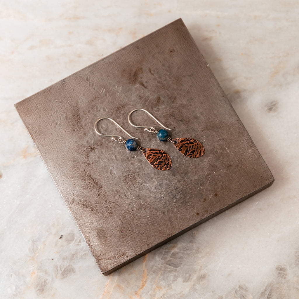 rustic mixed metal earrings