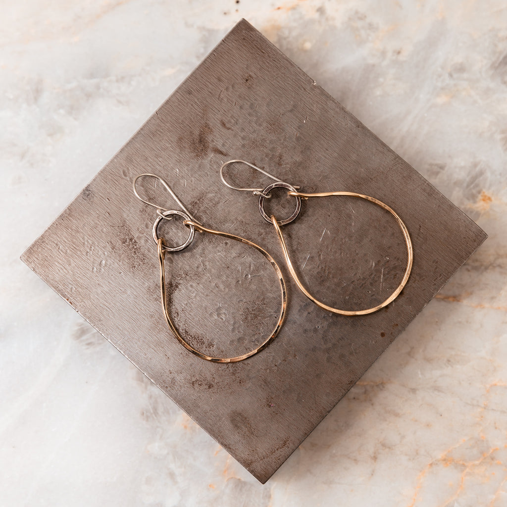 mixed metal hoop earrings