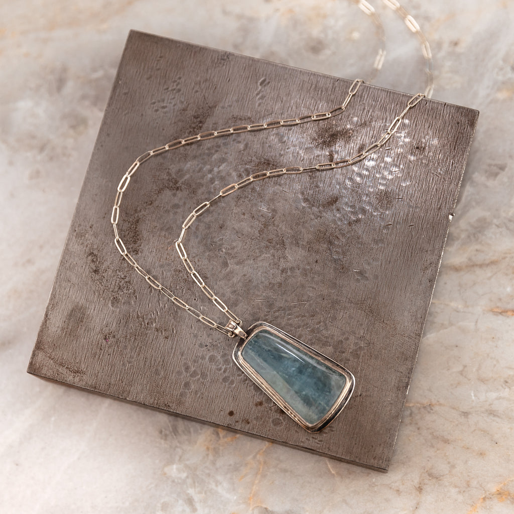 unique blue gemstone necklace