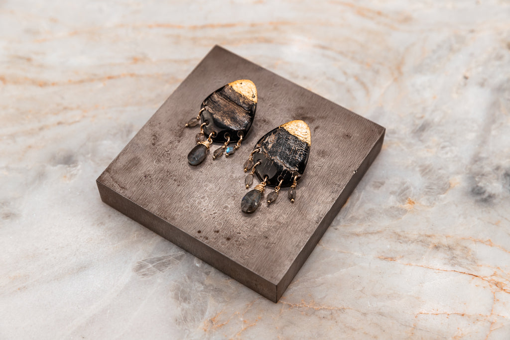 labradorite earrings unique
